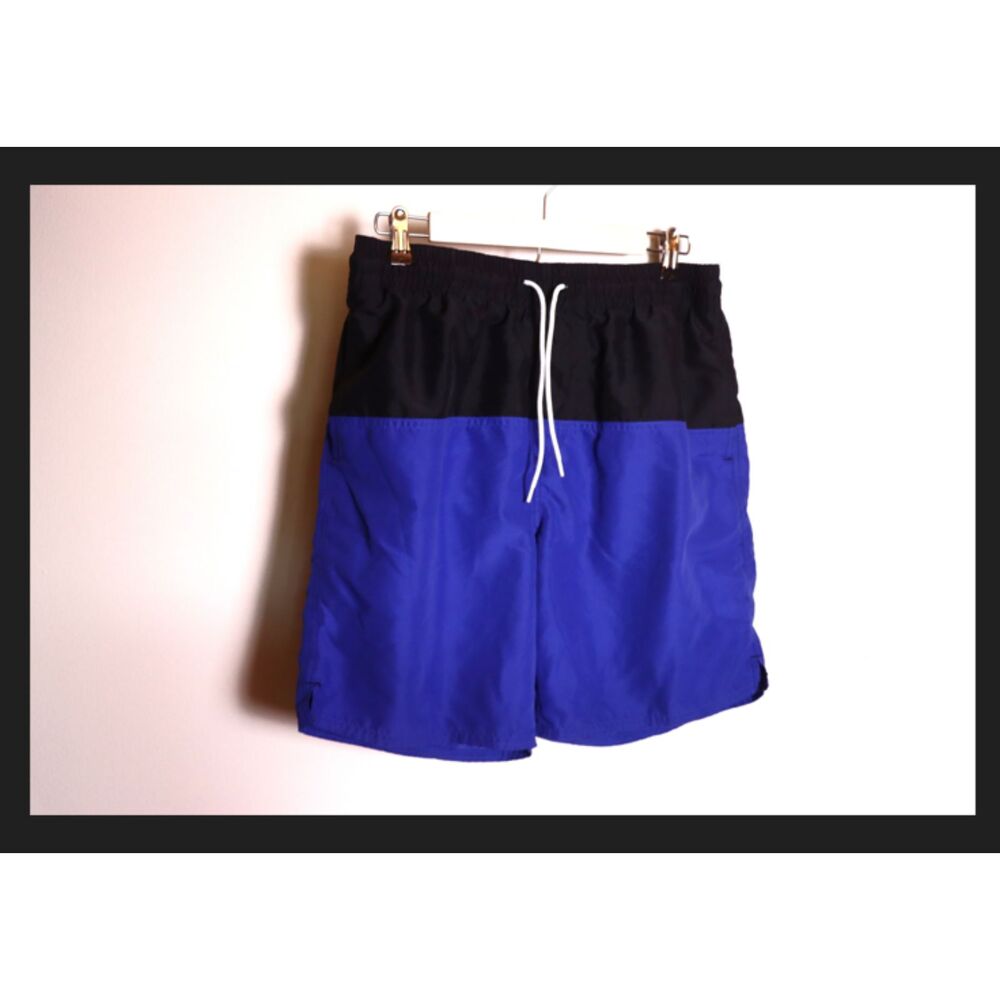 Old Navy Mens Swim Shorts Blue Black Medium Drawstring